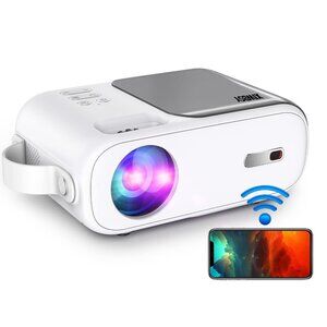 Mini Projector with Bluetooth 5G WiFi for Smartphone Laptop Home Theater Movie,